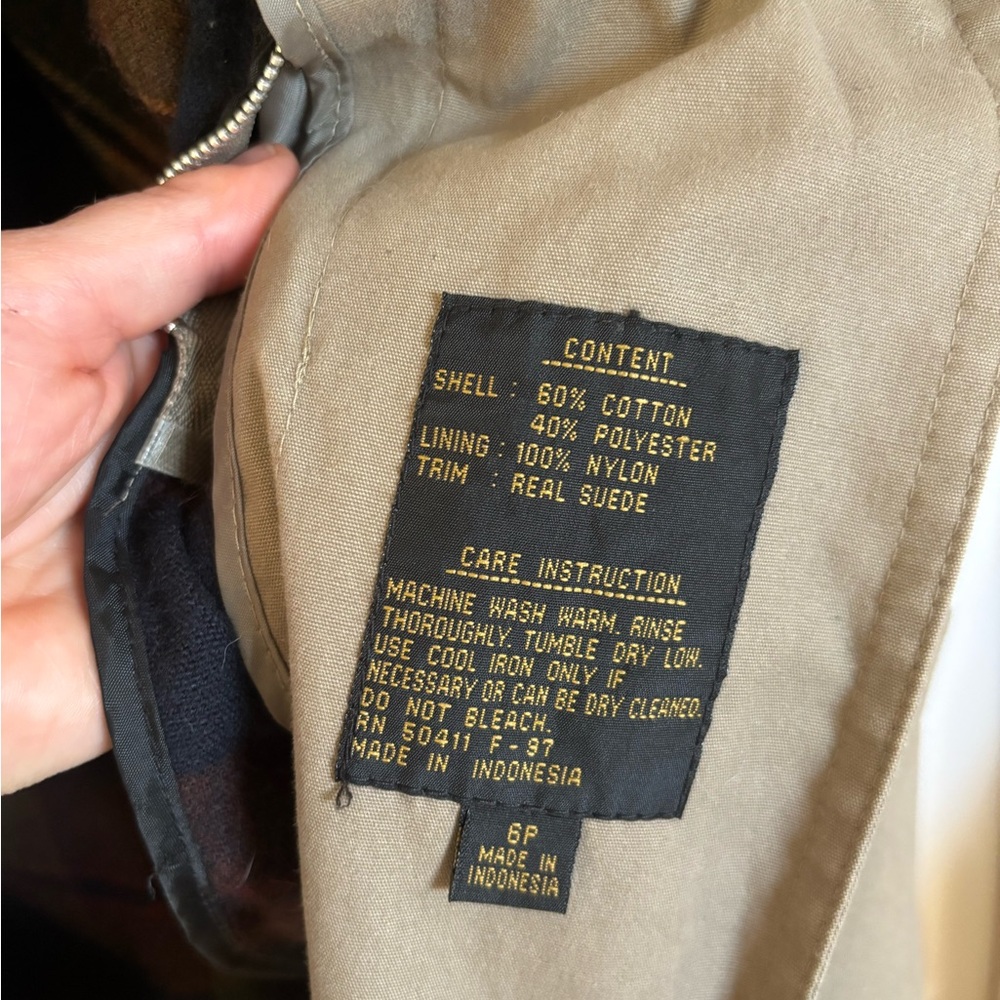 Vintage Tan Plaid Lined Trench Coat - Picture 10 of 15
